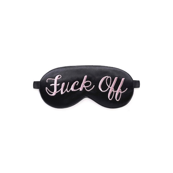 🅢🅞🅛🅓   COUCOLAND MULBERRY SILK "FCUK OFF" ADJUSTABLE SLEEPING EYE MASK COVER - Picture 1 of 5